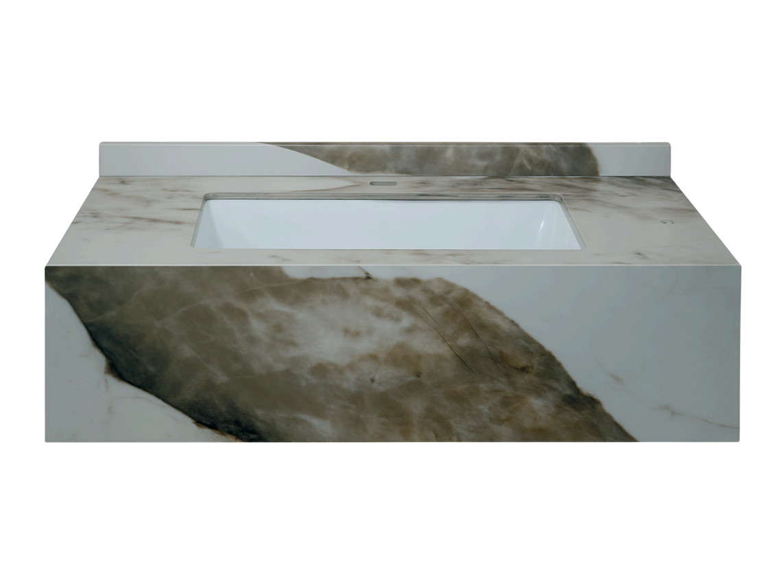 Əl-üz yuyan 2-10, keramika, ağ/qəhvəyi, 86x56 sm