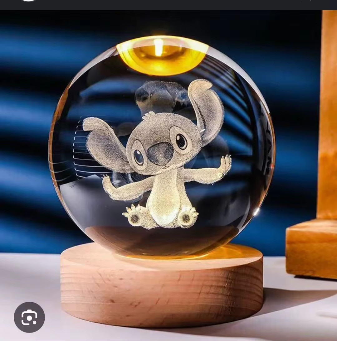 Stitch Kristal Lampa