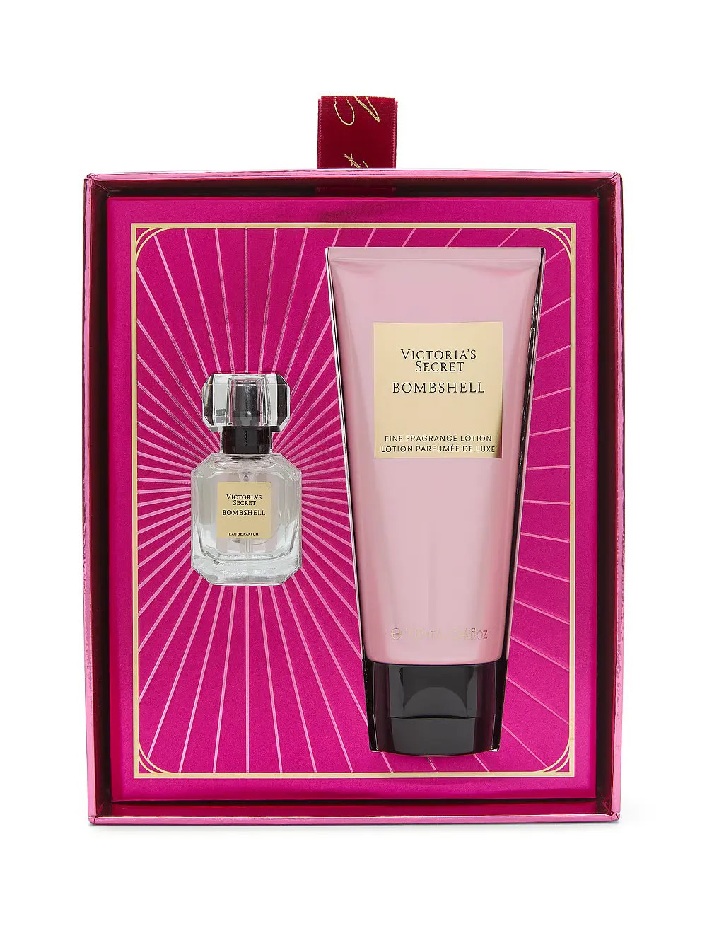 Victoria's Secret Bombshell 2-Piece qadınlar üçün ətir dəsti (ətir suyu Bombshell Mini 7.5 ml + bədən losyonu Bombshell 100 ml)