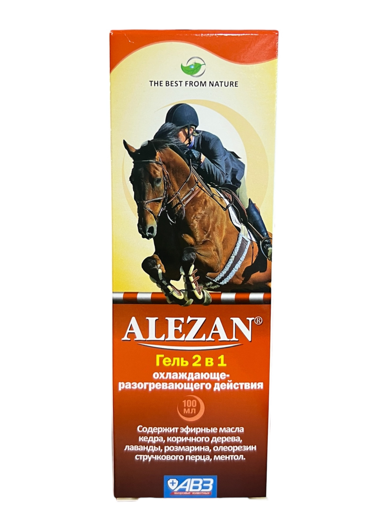 Gel atlar üçün Алезан 2-si 1-də sərinləşdirici-qızışdırıcı, 100 ml