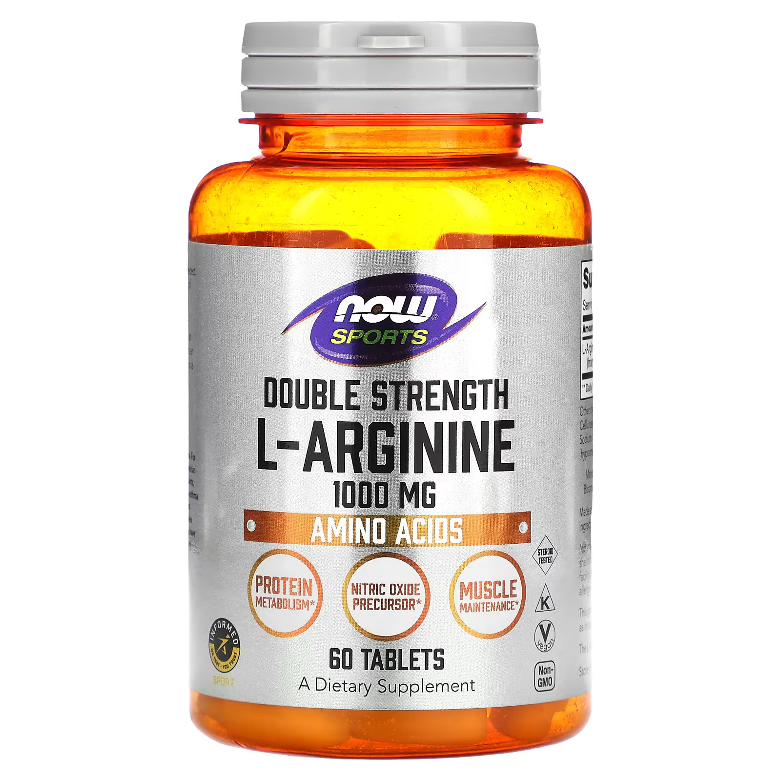 Qida əlavəsi Now Foods L-Arginine, 1000 mq, 60 həb