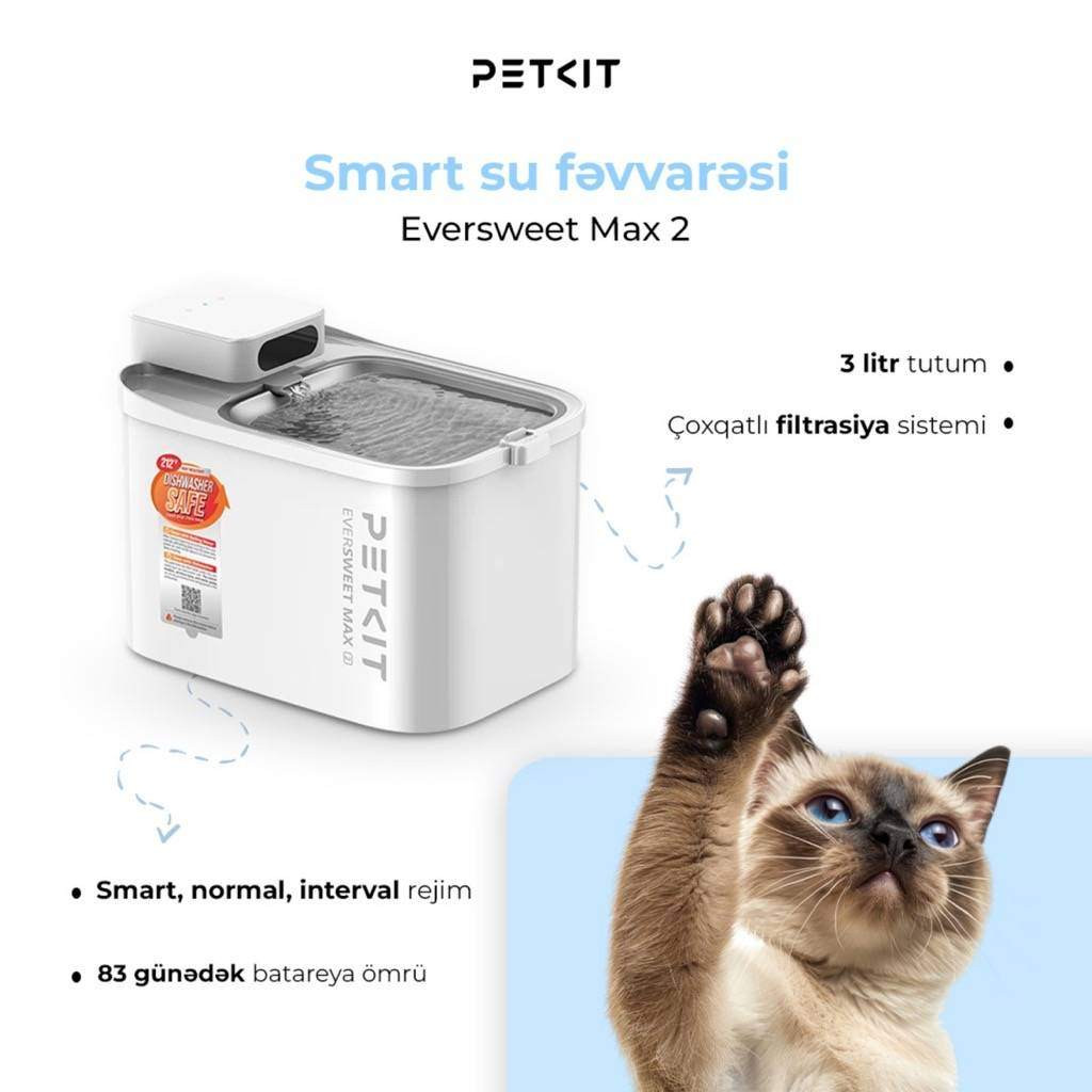 Avtomatik su təknəsi Petkit Eversweet Max2 P4116