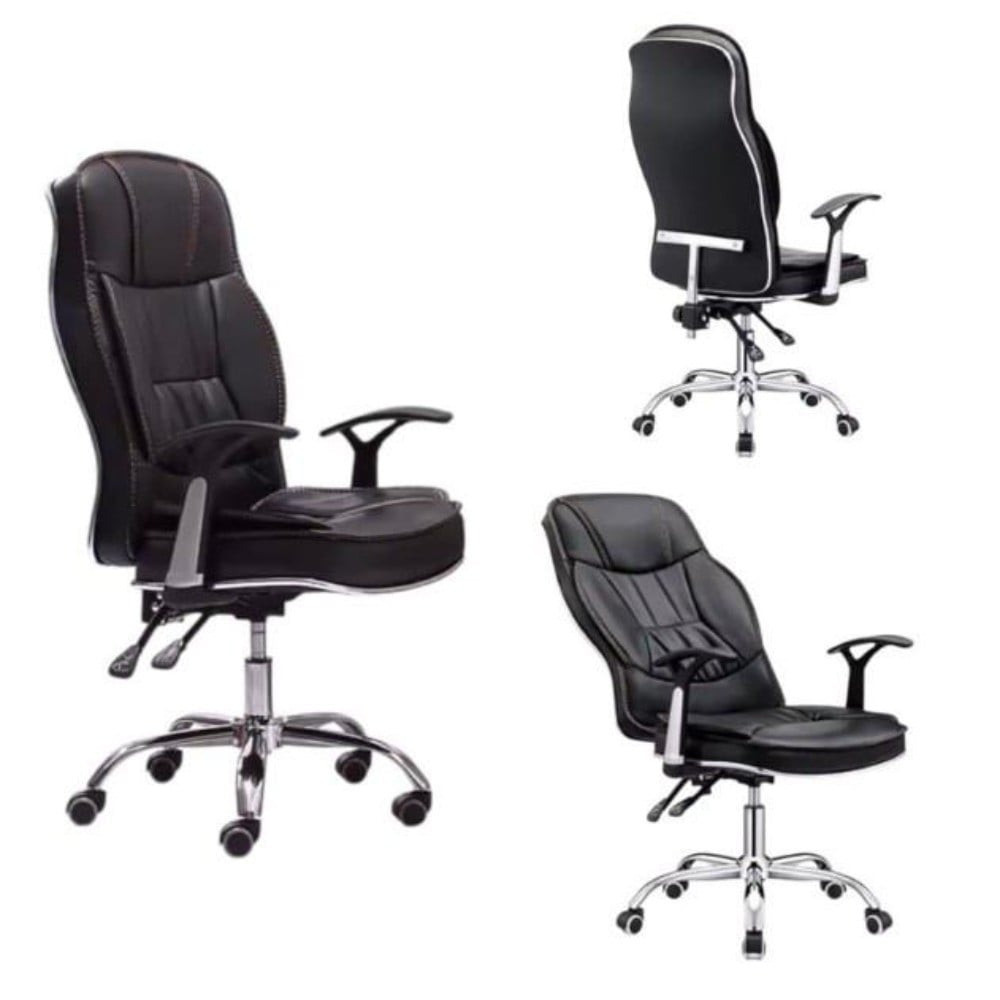 Ofis üçün kreslo 11011, dəri, qara