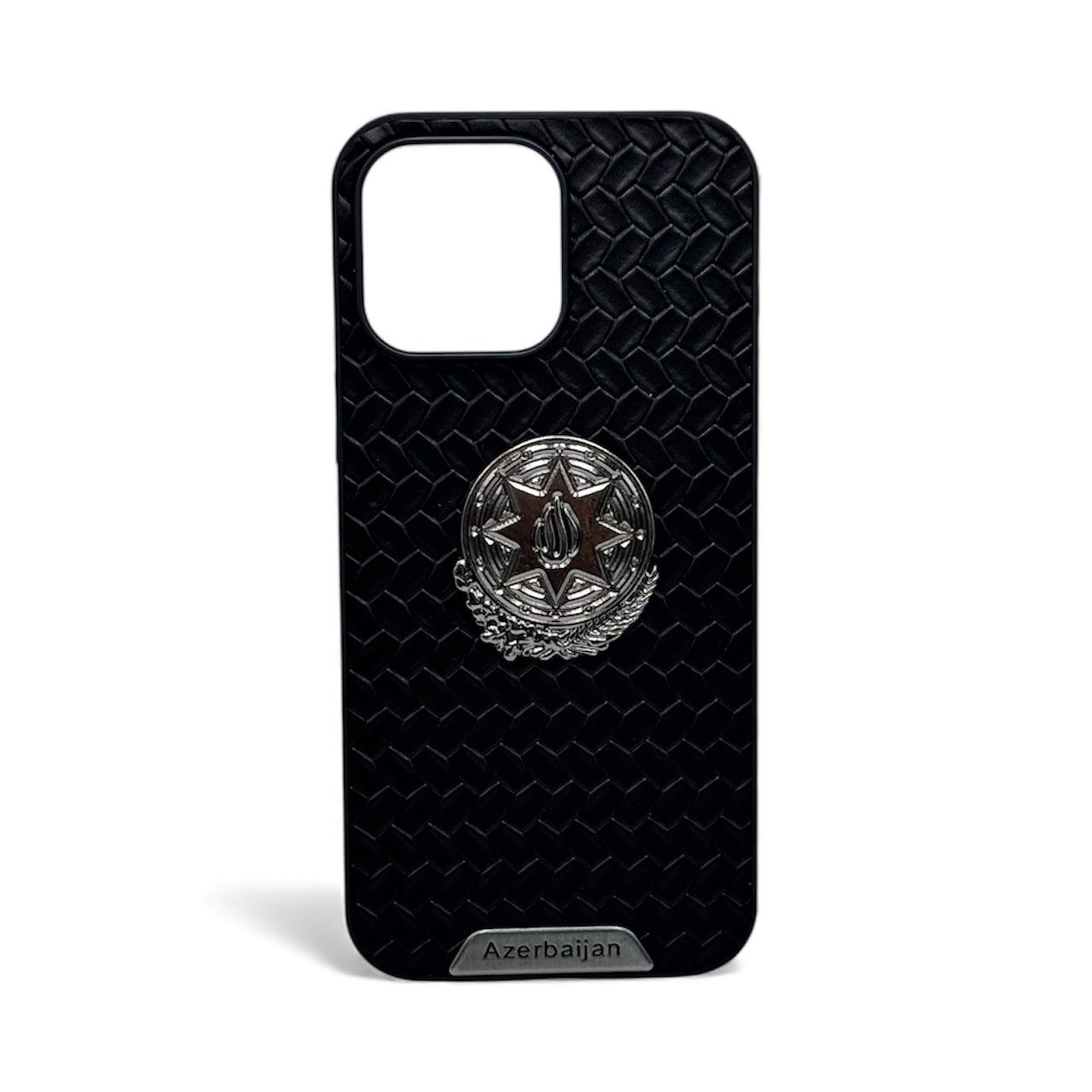 Çexol Gerb Azerbaijan Apple iPhone 14 Pro Max üçün, qara