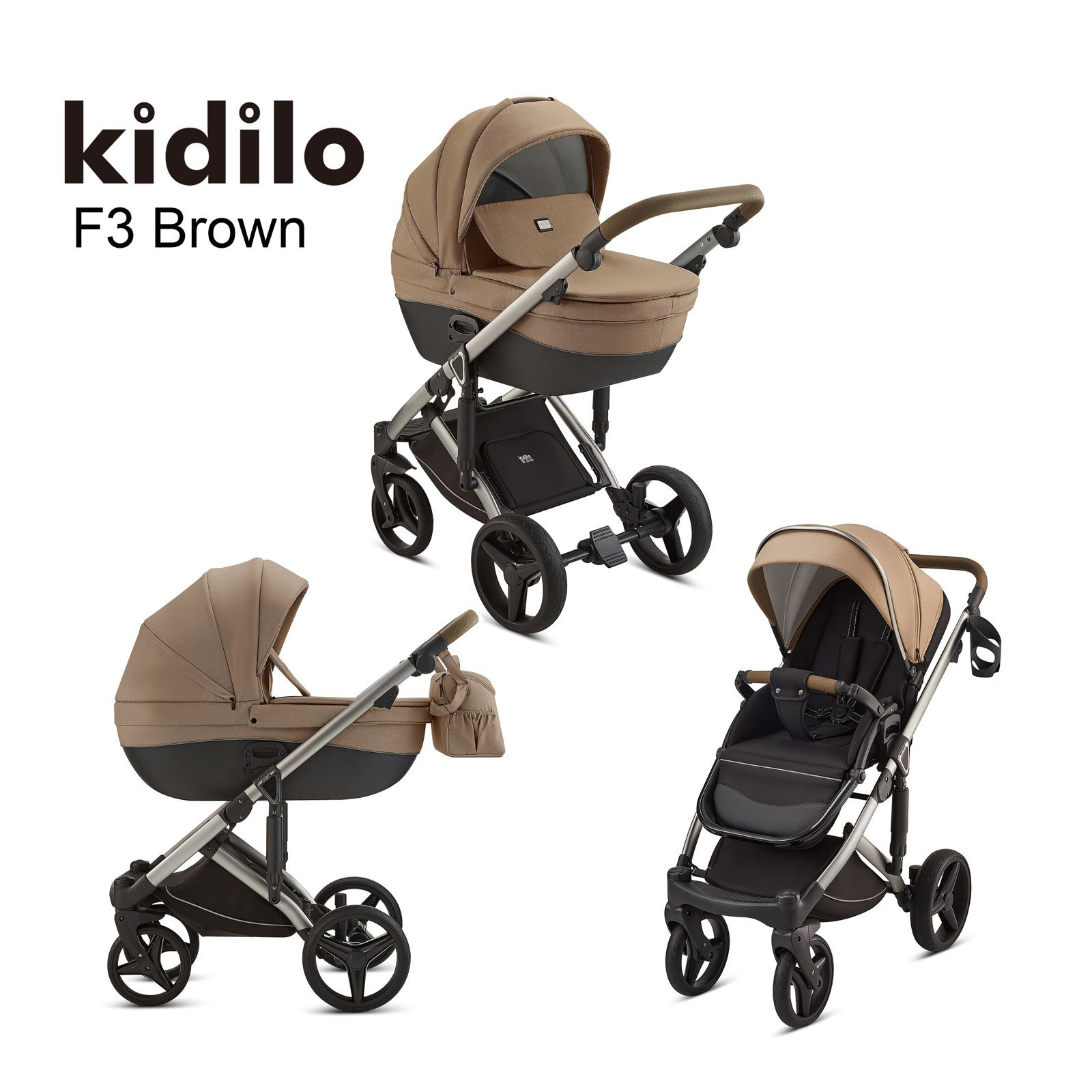 Uşaq arabası Kidilo F3 azr702/Çanta ilə/brown