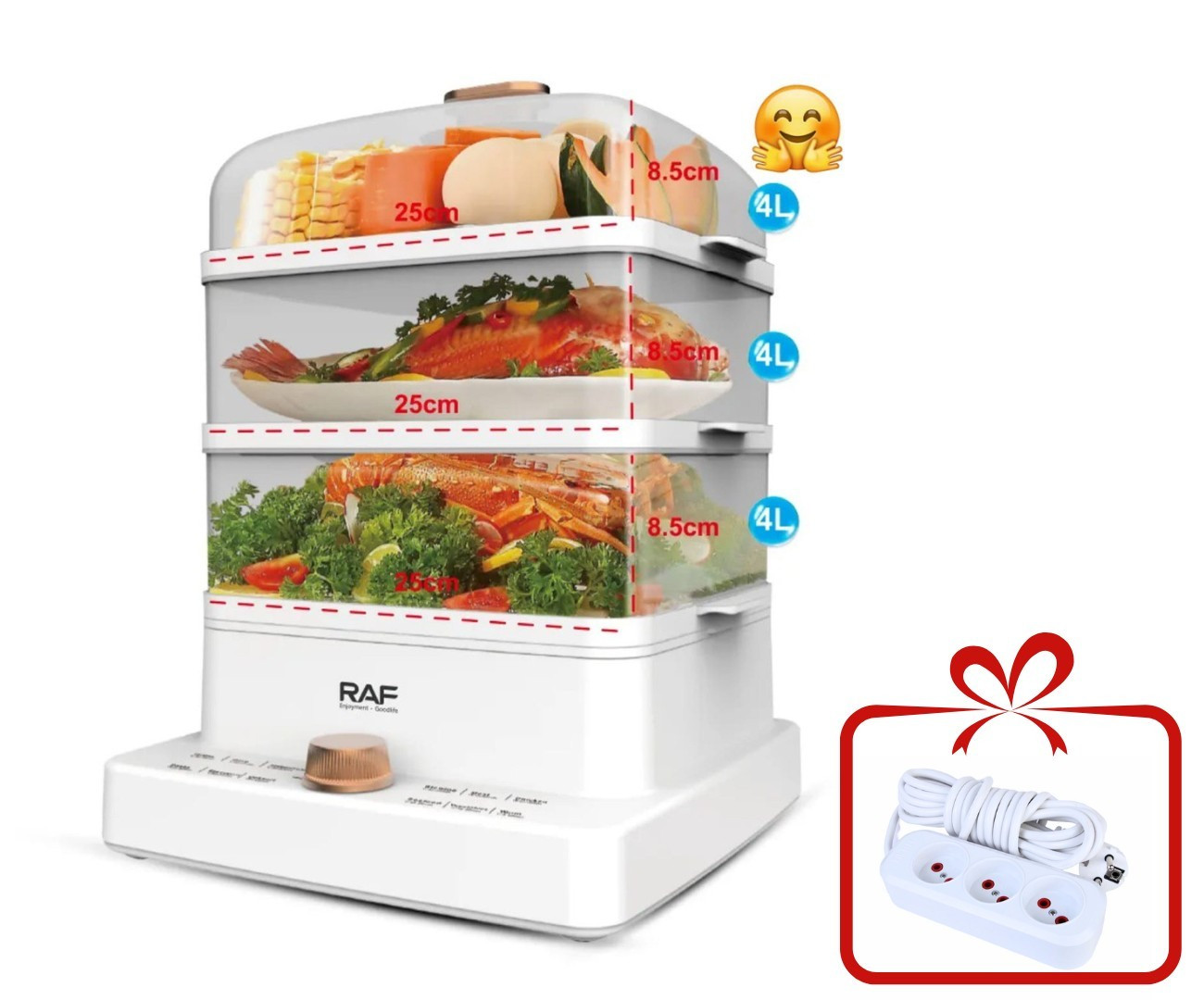 Buxarlı bişirici RAF R.5238_RB + uzadıcı hədiyyə