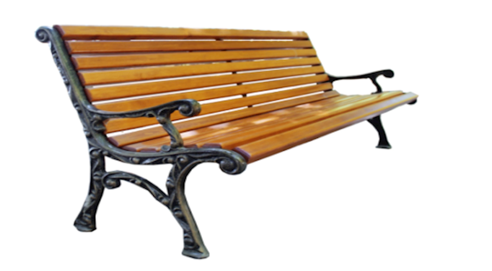 Taxta skamya Azpark APP-03, qəhvəyi, şam ağacı/çuqun, 186x70x70 sm