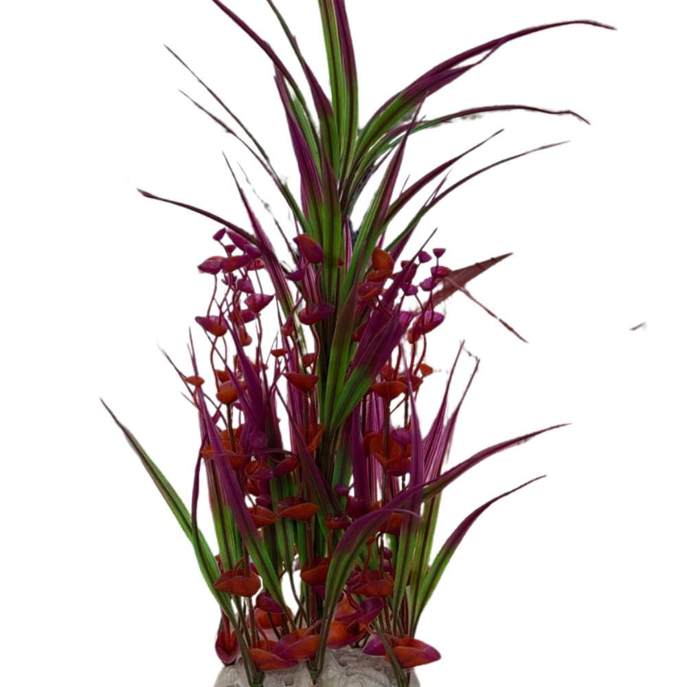 Akvarium üçün süni bitki 14, yaşıl/bənövşəyi