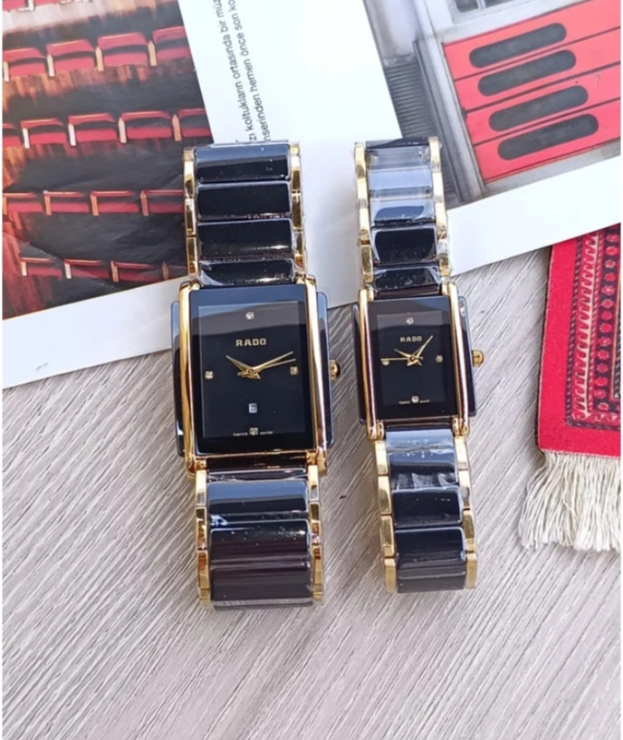 Cütlük saat dəsti No Brand Rado brr99116, qızılı-qara