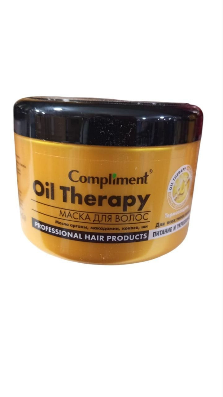 Saç maskası Compliment Oil Therapy Bütün saç növləri üçün, arqan, makadamiya, kokos və şea yağları ilə, 500 ml - BNE-572