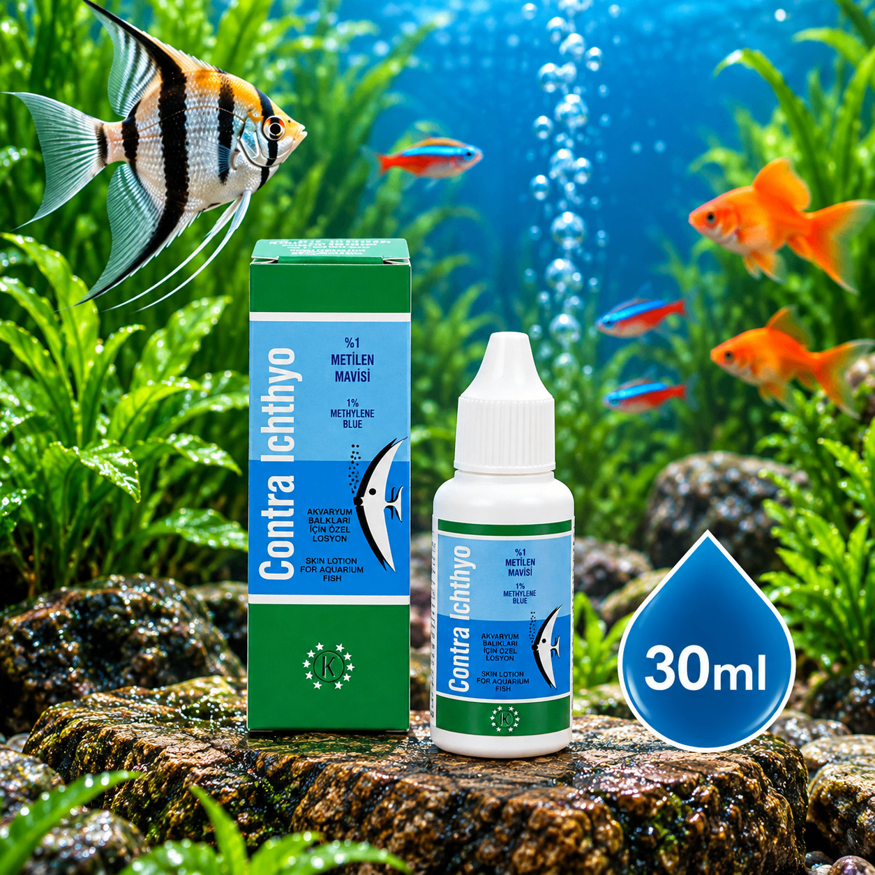Akvaryum balıqları üçün dərman Contra Ichthyo 30 ml