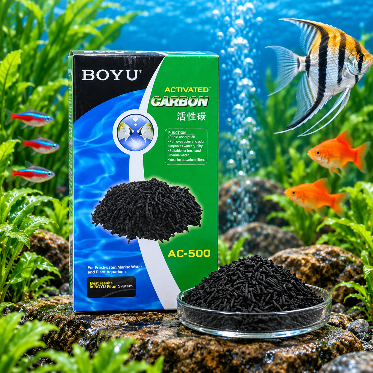 Akvarium üçün aktivləşdirilmiş kömür Boyu AC-500