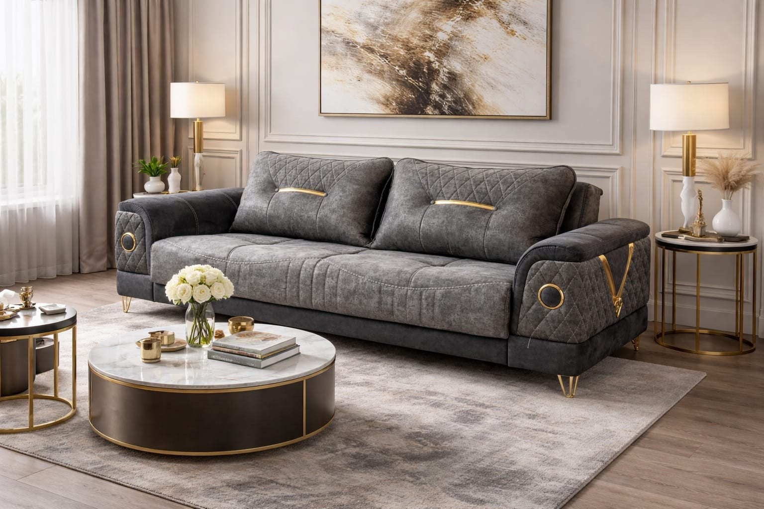 Divan Yağmur 6615_83588625 boz