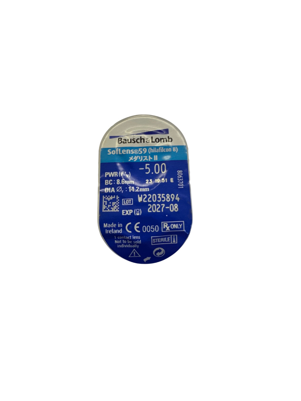 Optik linzalar Bausch & Lomb Softlens -5.00/8.6/14.2