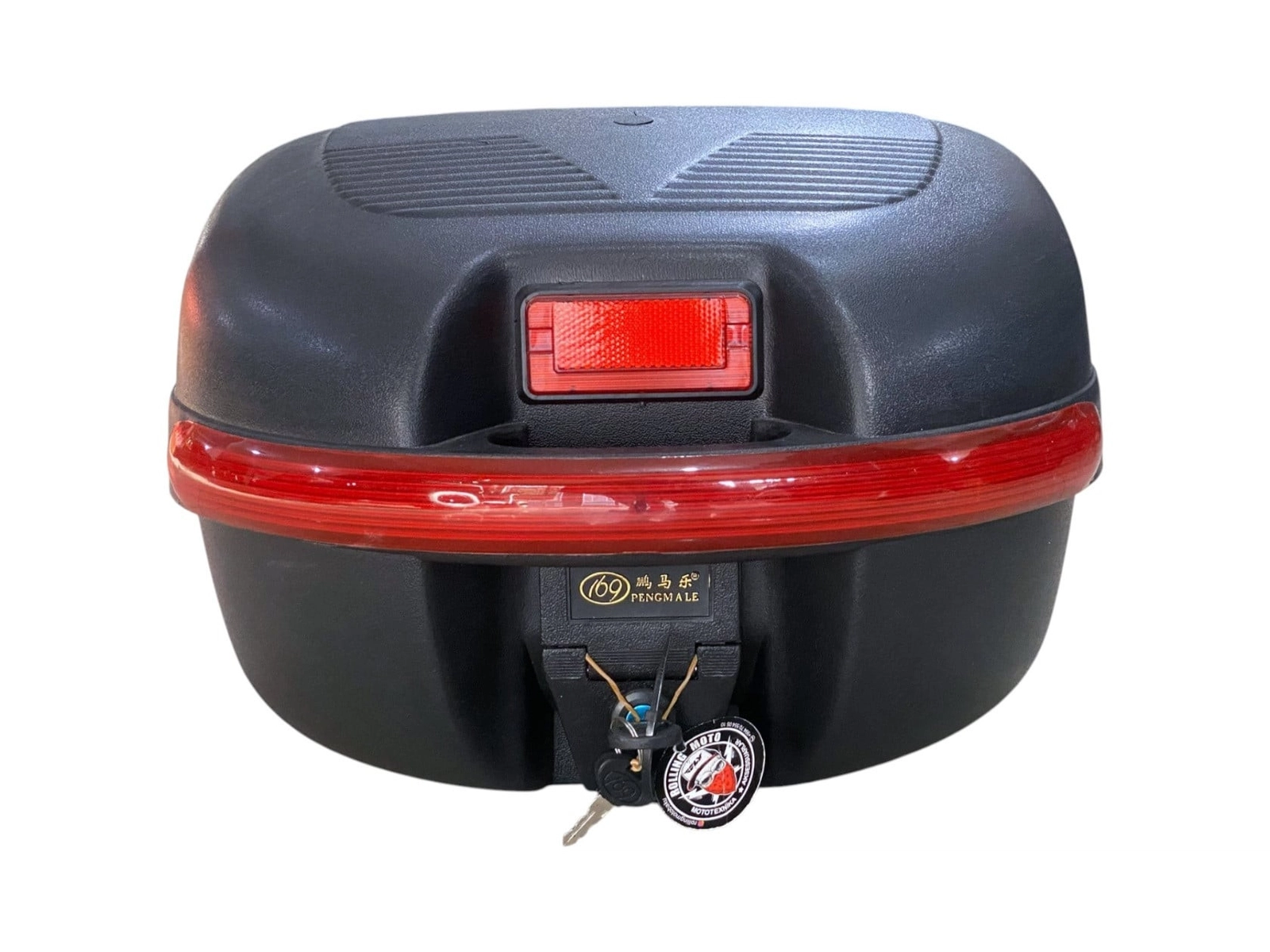 Motosikl üçün arxa baqaj MTR_00052, plastik, qıfıllı, qara/qırmızı