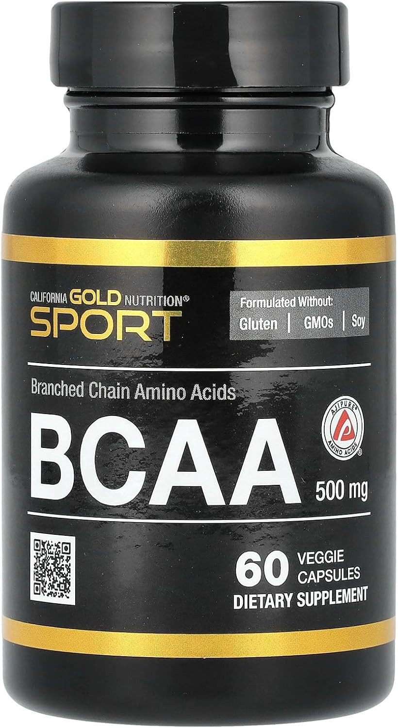 Qida əlavəsi California Gold Nutrition Sport BCAA 500mq, 60 kapsul