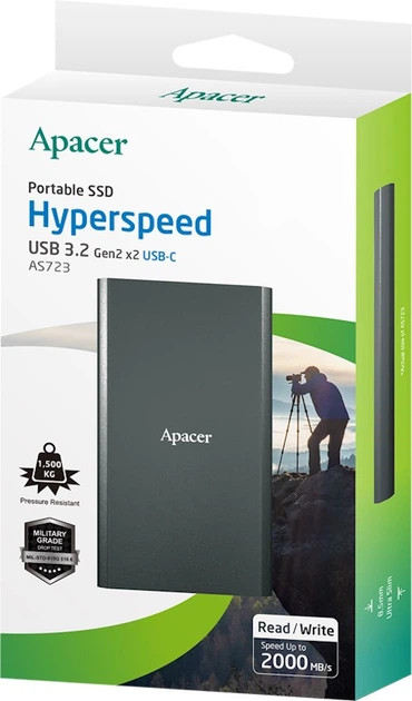 Xarici sərt disk Apacer SSD AS723 1TB Titanium Black
