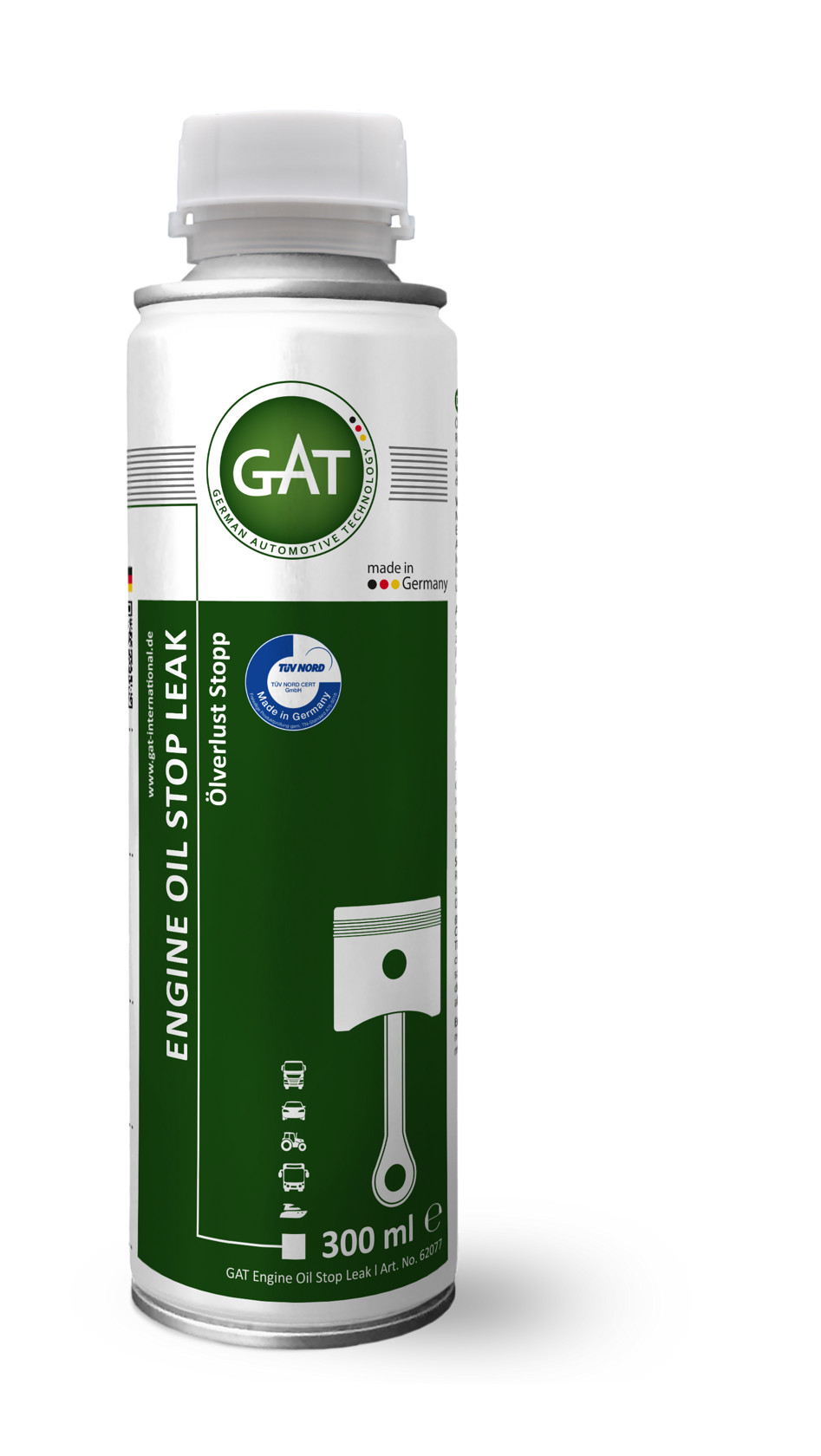 Yağ istehlakın azaldılması üçün aşqar GAT Engine Oil Stop Leak, 300 ml