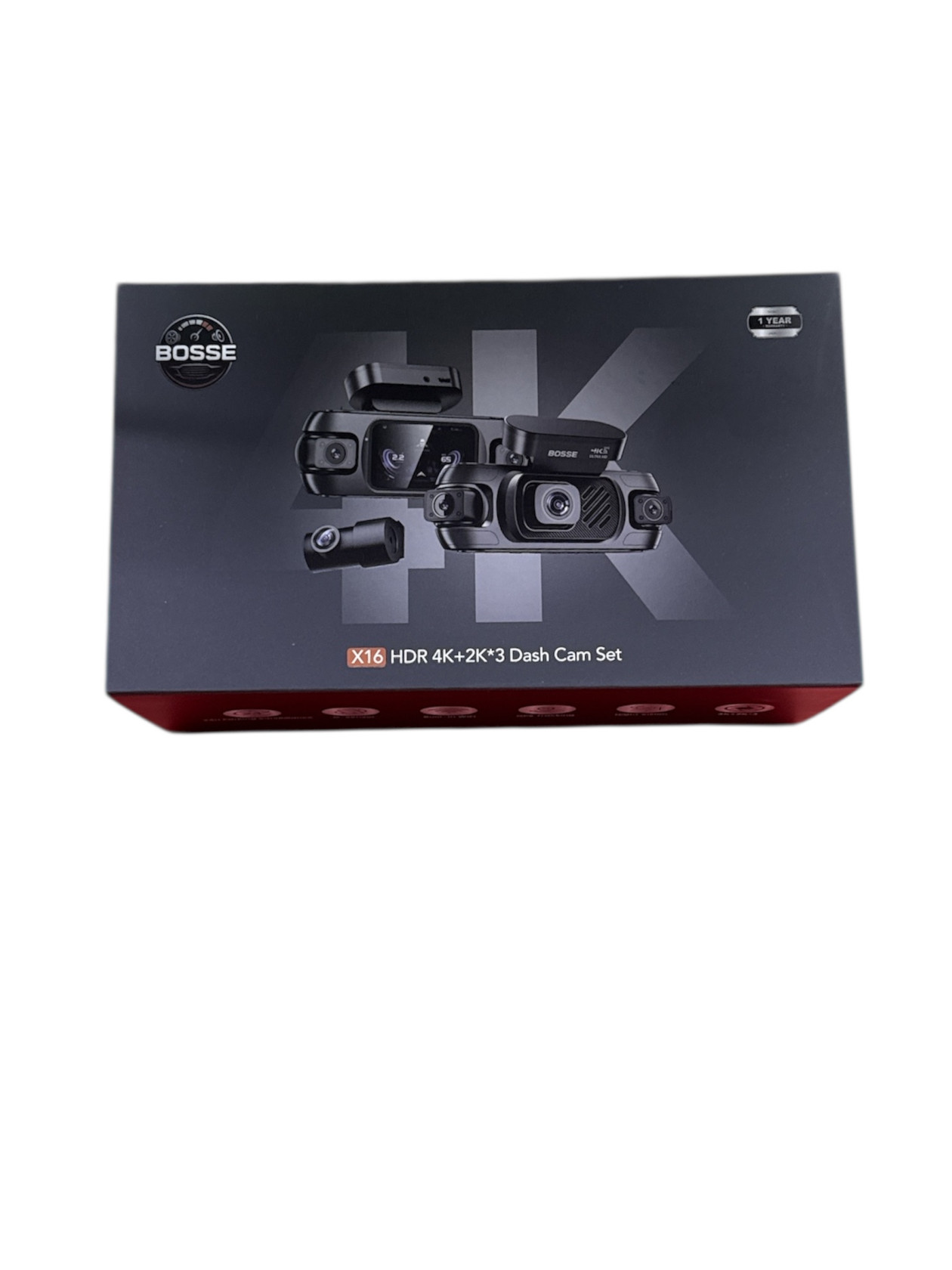 Videoqeydiyyatçı Bosse X16 HDR 4K+2K*3 Dash Cam Set