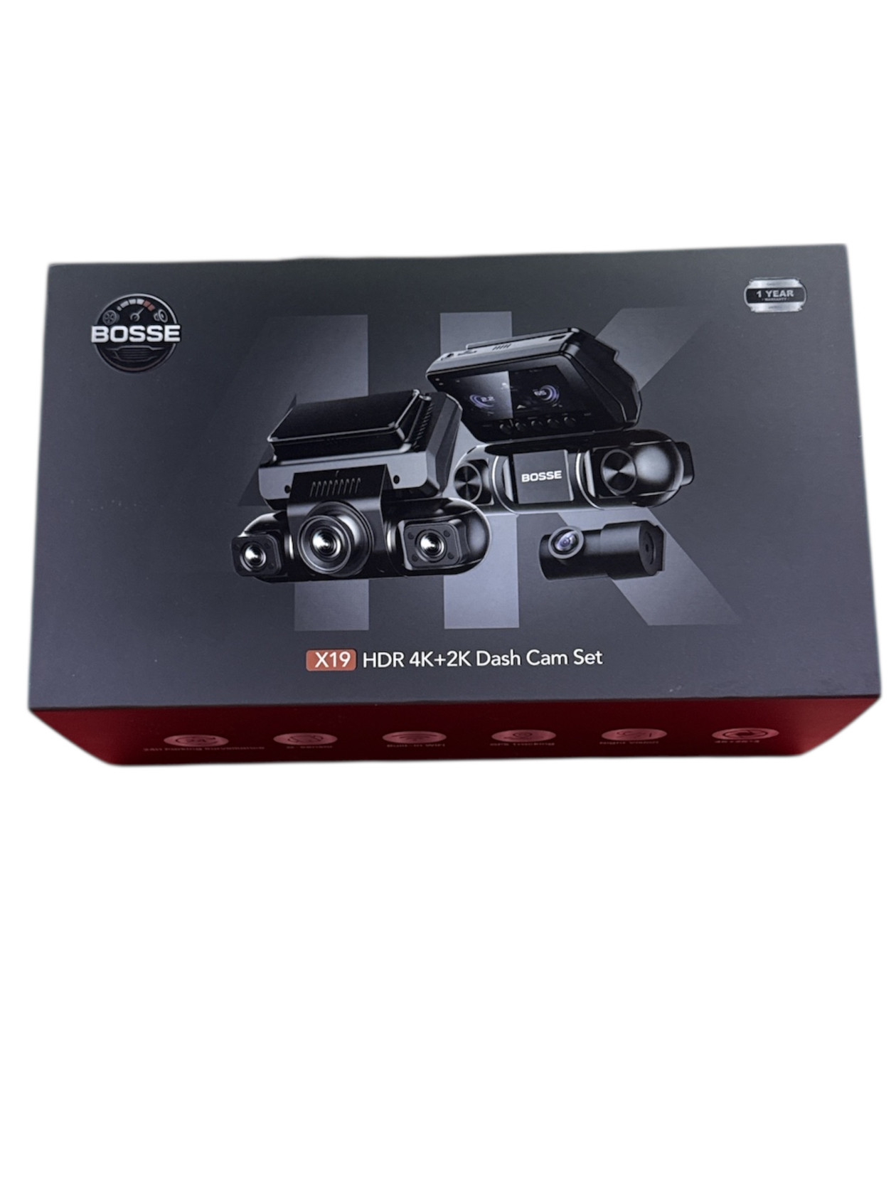Videoqeydiyyatçı Bosse X19 HDR 4K+2K Dash Cam Set