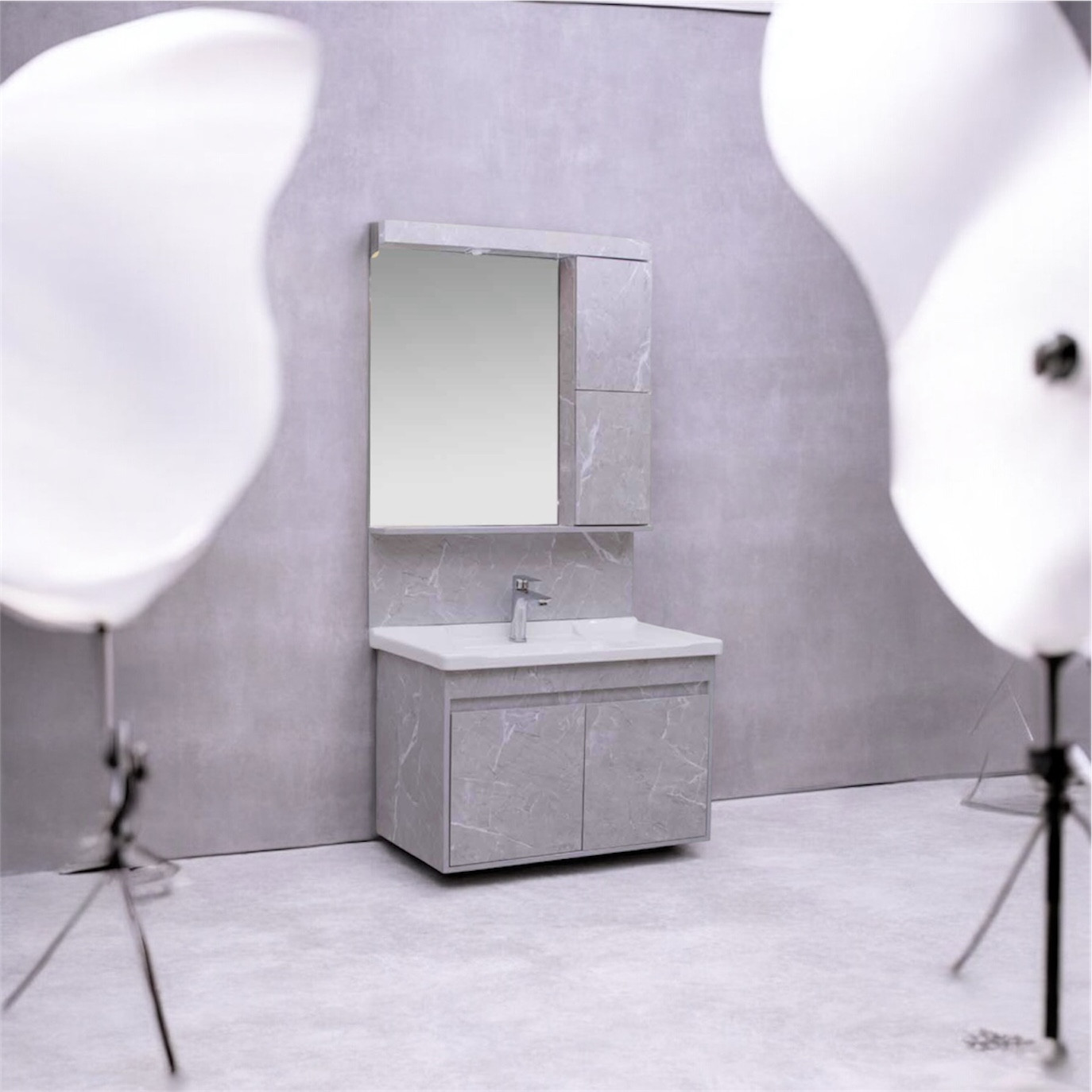 Hamam otağı üçün mebel dəsti 0053, boz, 190x80x48 sm