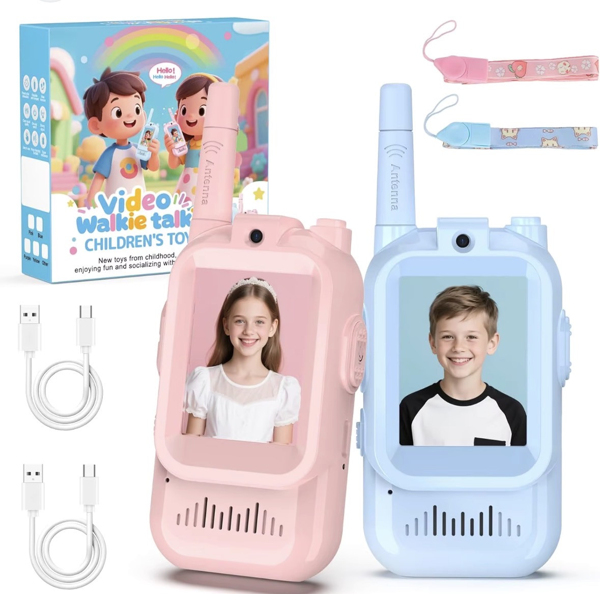 Rasiya dəsti Walkie-Talkie 2-li, çəhrayı-mavi, 7-9 yaş