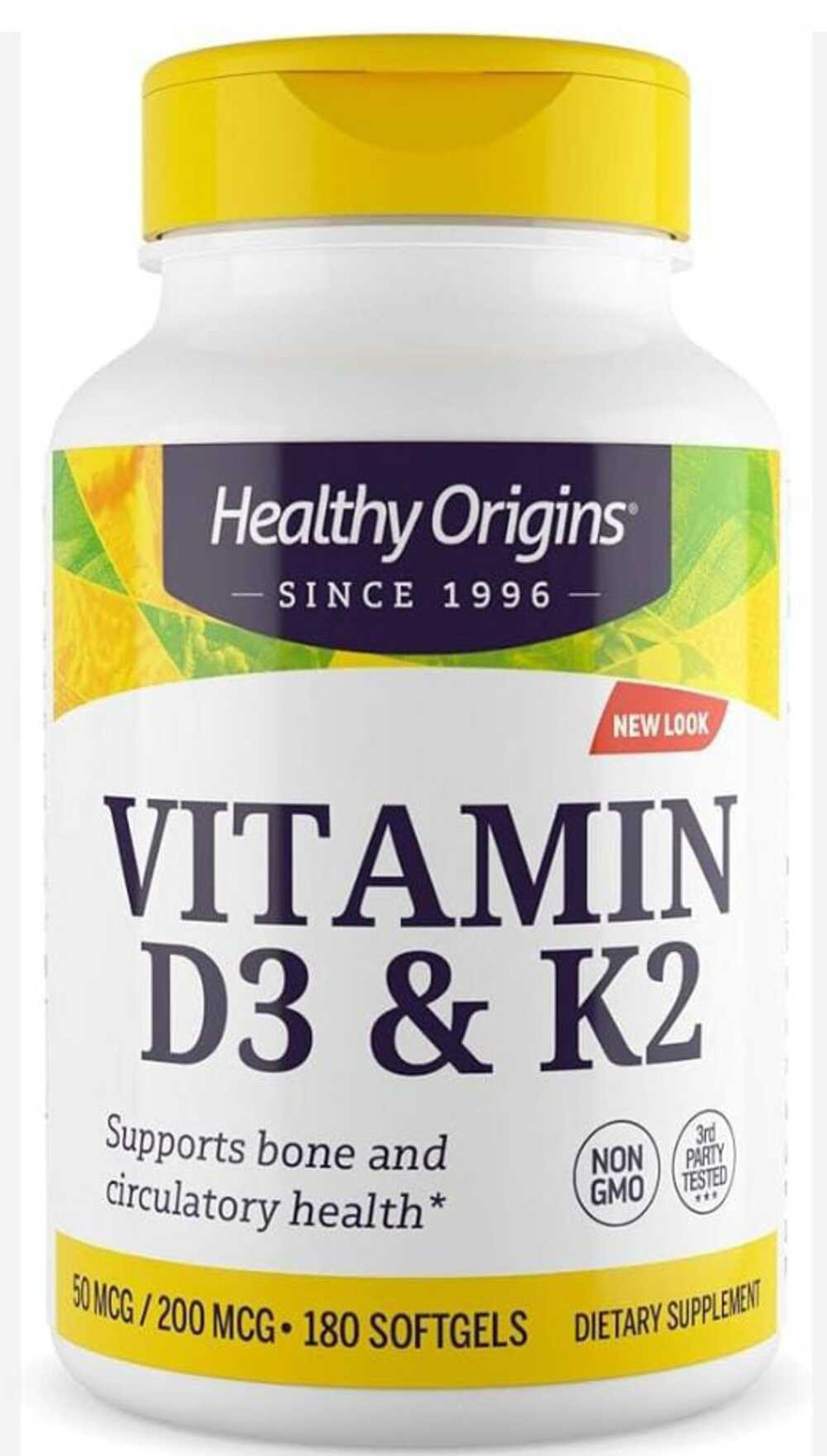 Vitaminlər Healthy Origins D3-K2, 180 kapsul