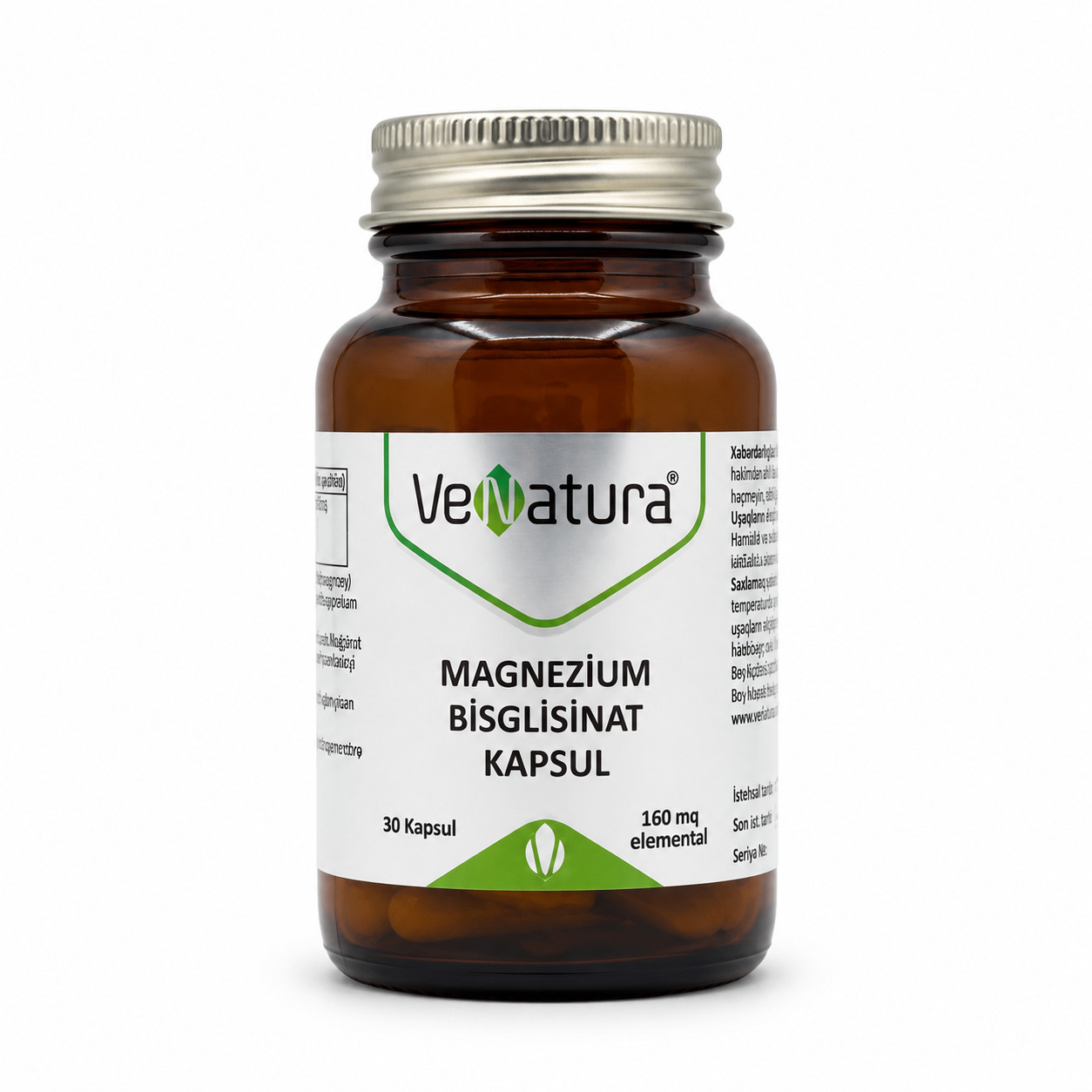 Bioloji aktiv və qida əlavəsi Venatura Maqnezium Bisqlisinat 200 mg, 30 kapsul - 111-27030