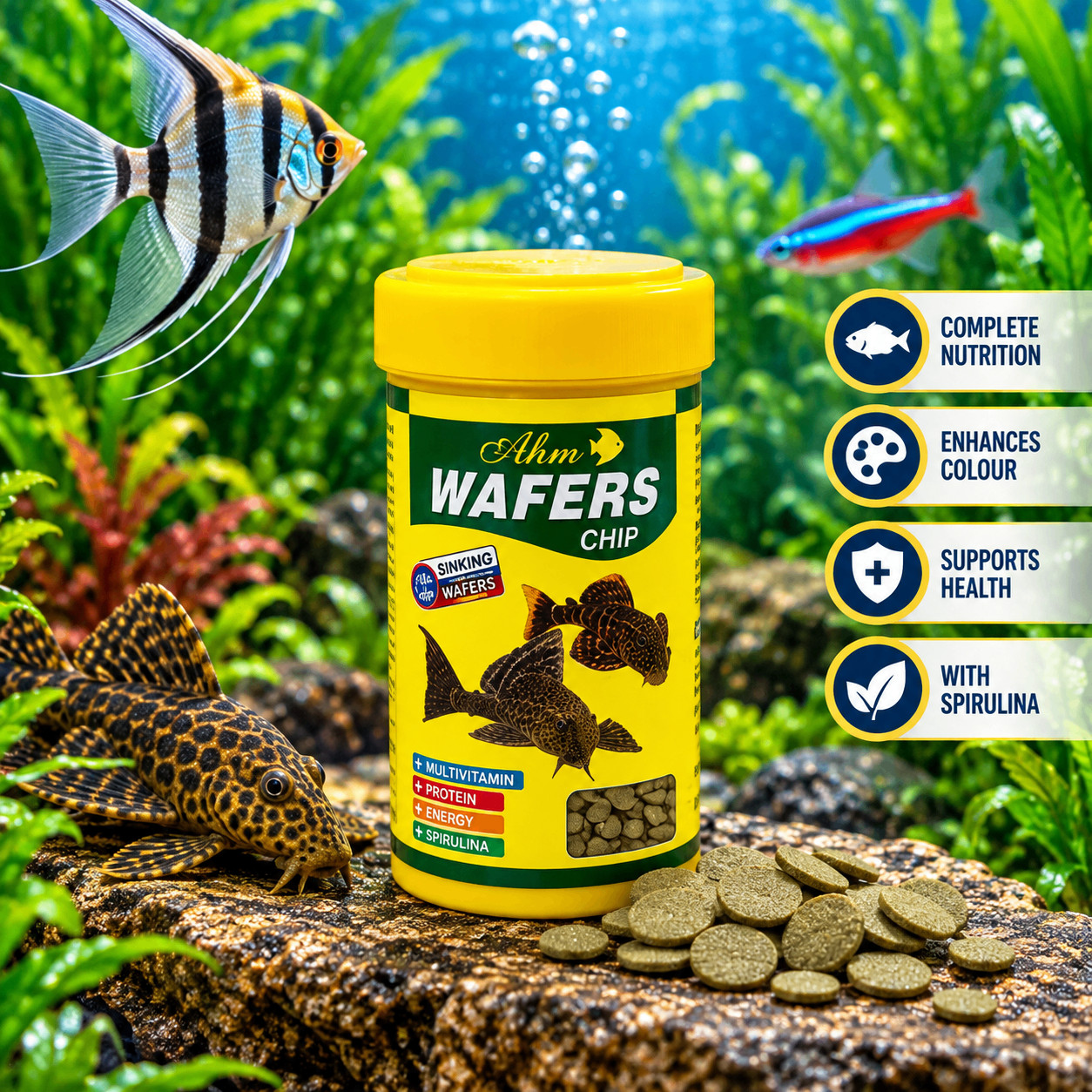 Quru yem Ahm Wafers Antitrus balıqlar üçün 50 q