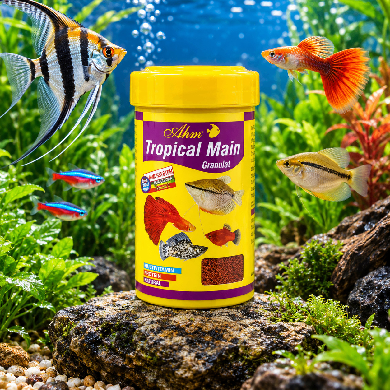 Quru yem balıqlar üçün Ahm Tropical Main 45 q