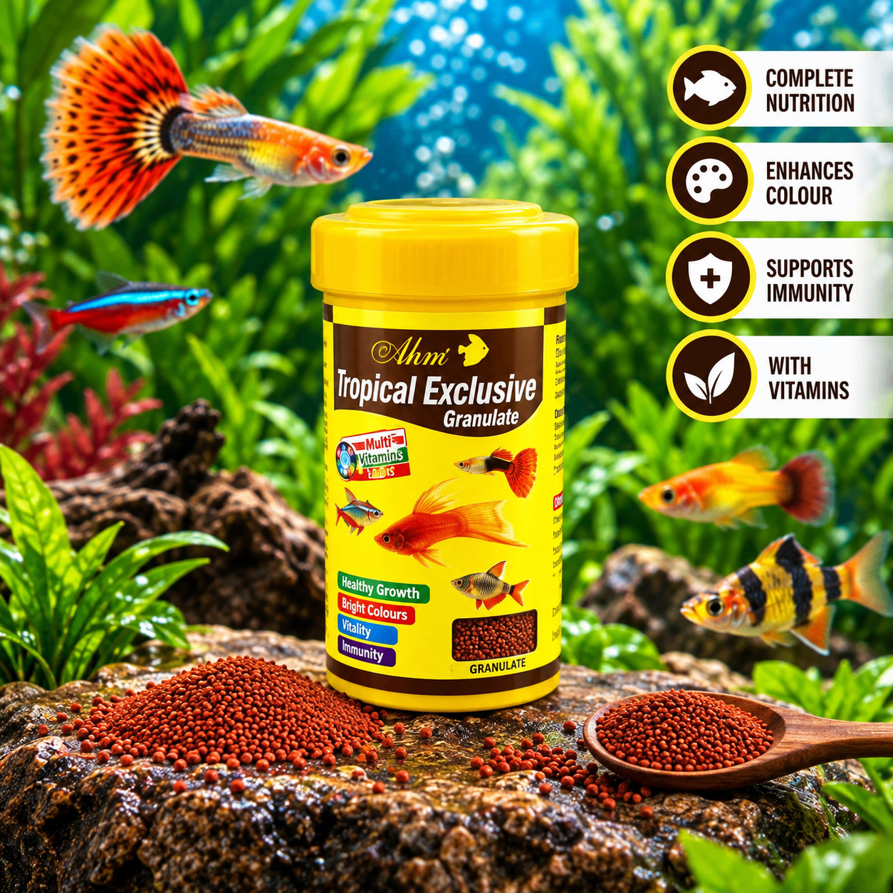 Quru yem balıqlar üçün Ahm Tropical Exclusive 40 q