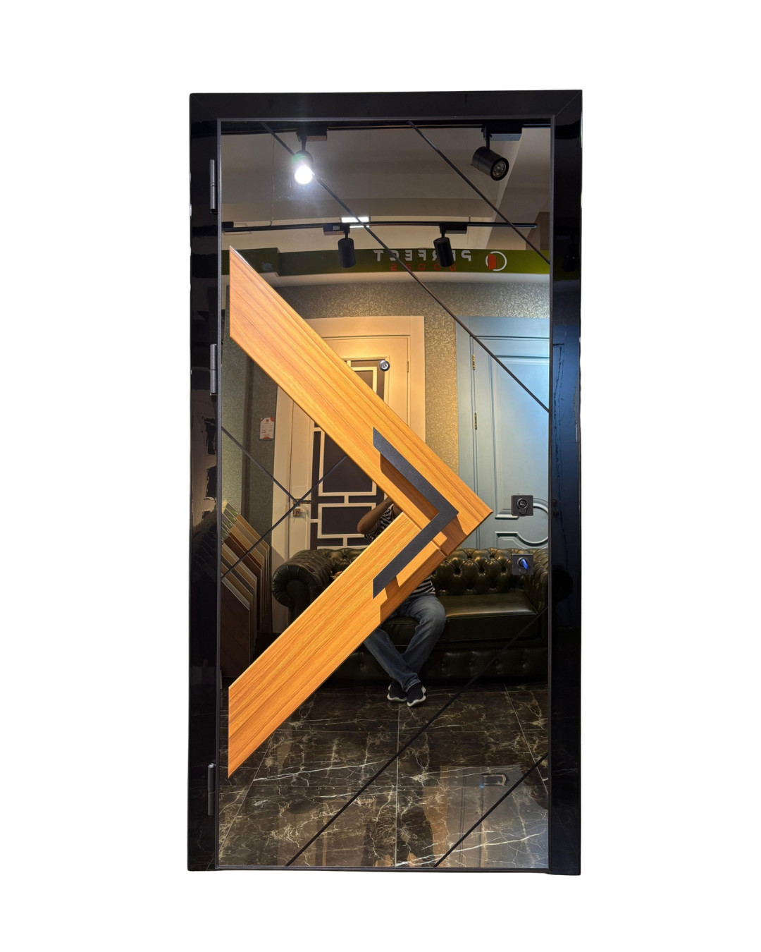 Giriş qapısı 63832676, metal, 220x100 sm, qara