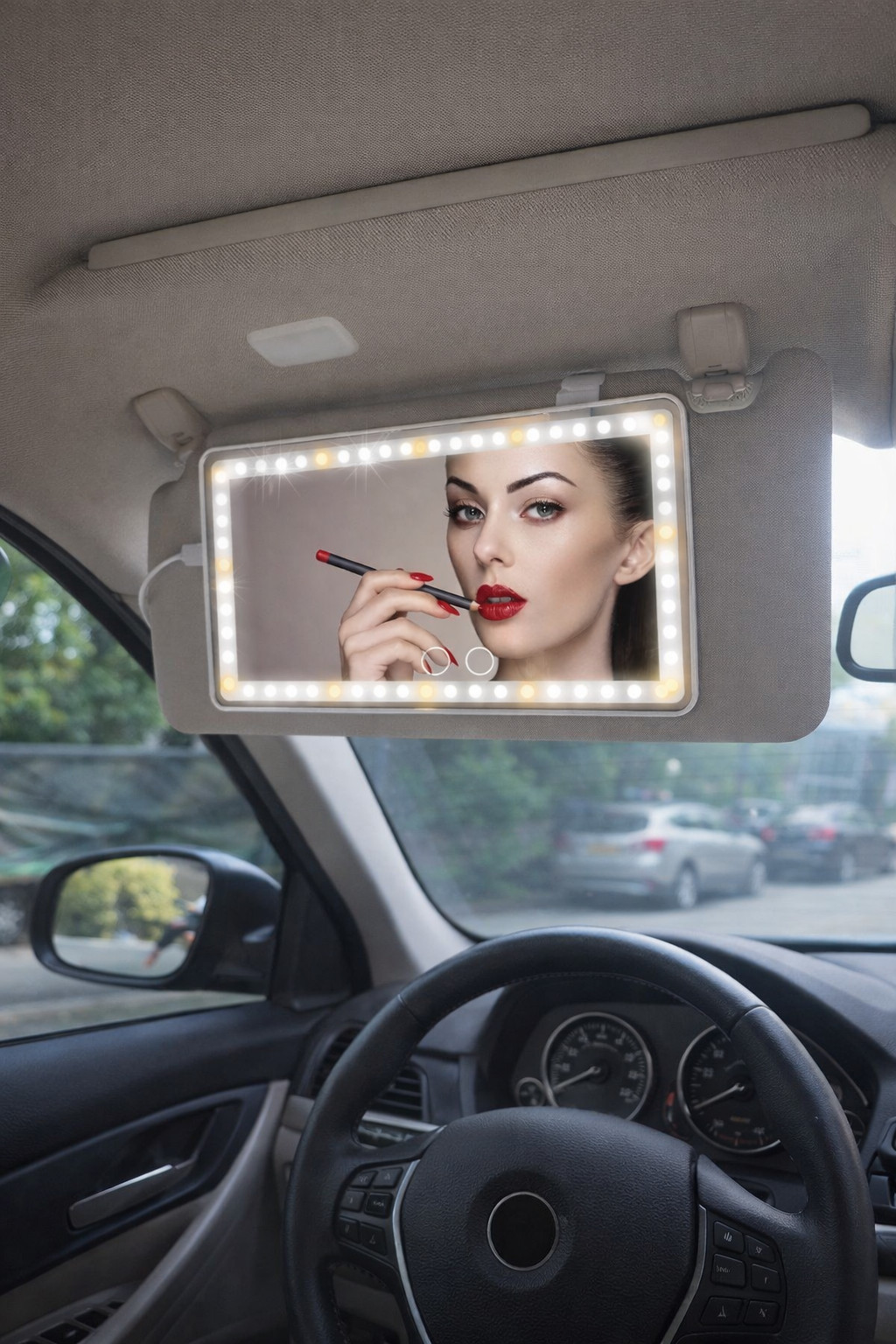 Avtomobil günəşliyi üçün güzgü No Brand KS19 LED