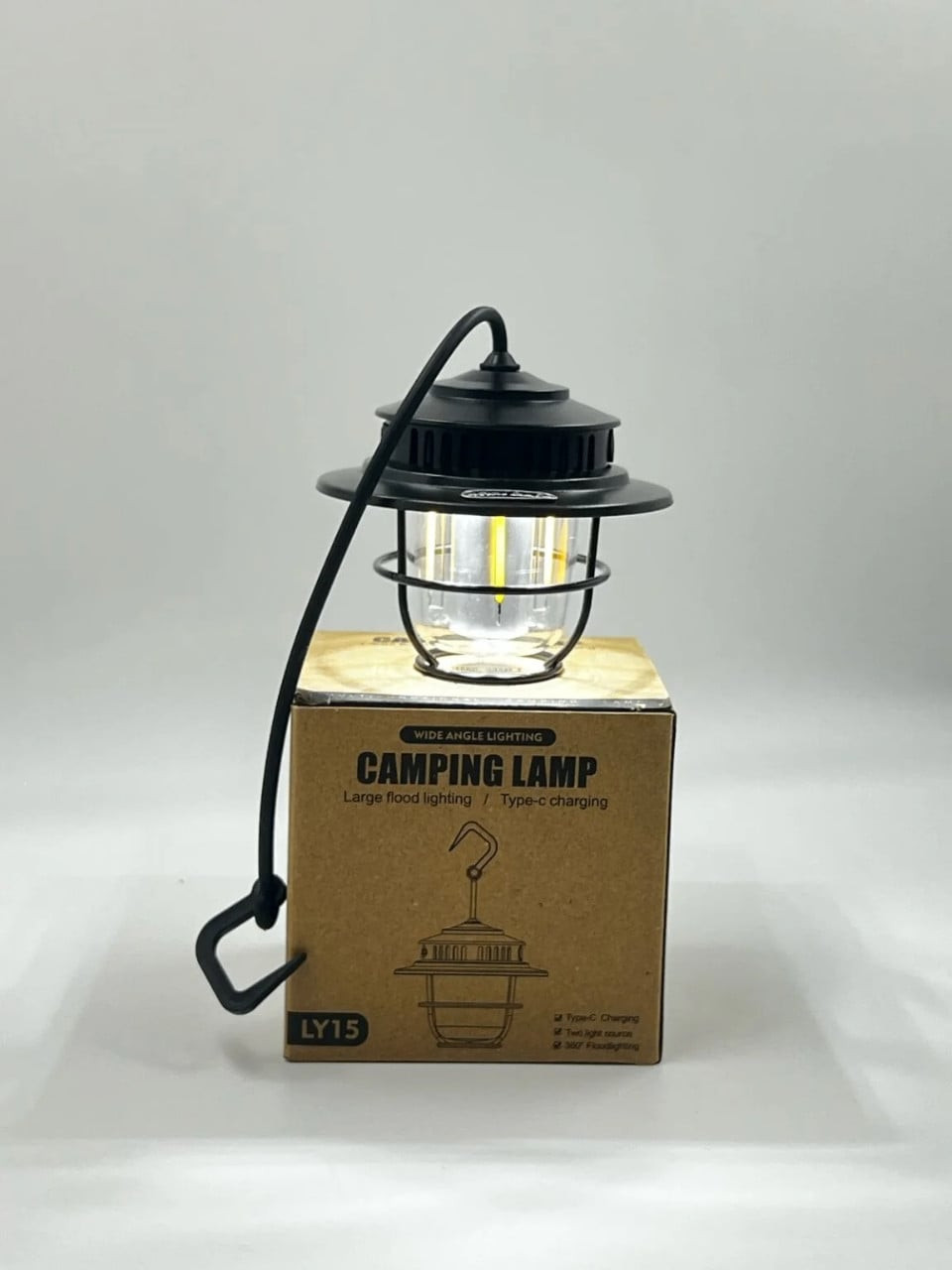 Elektrik lampa LY15 YT-50-08 asılqan dizaynı ilə, LED işıqlandırma, USB ilə şarj olma xüsusiyyəti - YT-50-08
