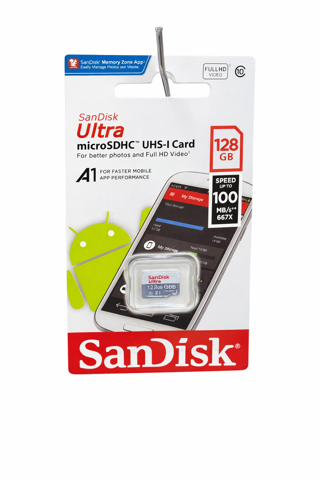Yaddaş kartı SanDisk Ultra 128GB microSDHC A1 UHS-I 100 MB/s