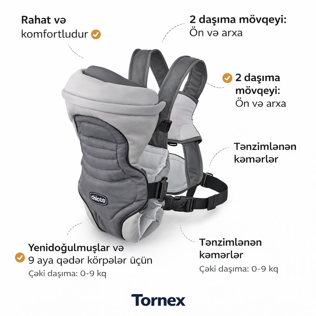 Daşıma bel çantası Chicco, boz