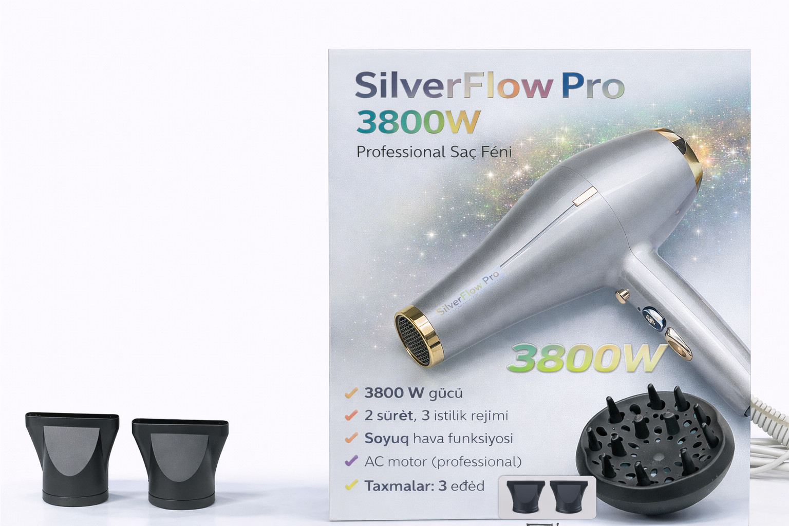 Saçlar üçün fen SilverFlow Pro 3800W