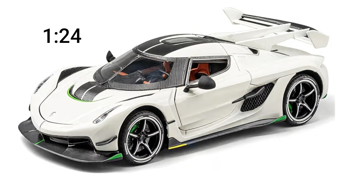 Oyuncaq avtomobil Koenigsegg 1:24, metal, ağ