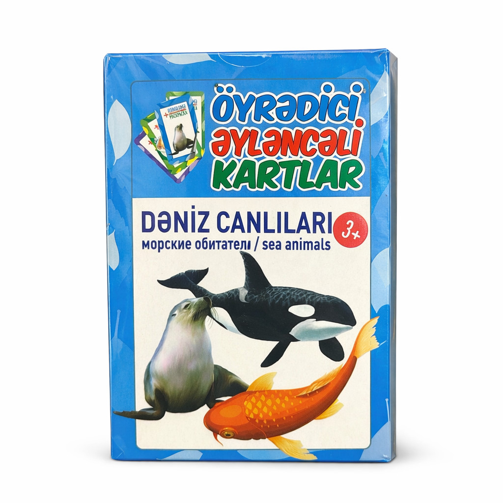 İnkişaf etdirici kartlar dəniz canlılarını öyrətmək üçün, 3+ yaş