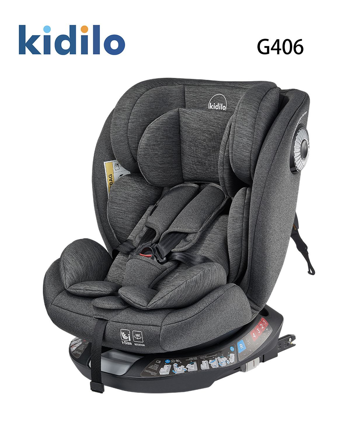 Avtomobil kreslosu Kidilo G406, 36 kq qədər, boz