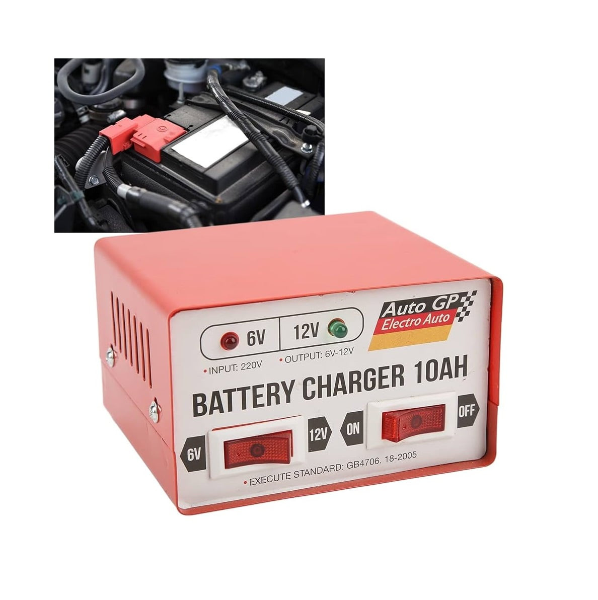 Batareya şarj cihazı AUTO GP 6v-12v akkumlyator adapteri