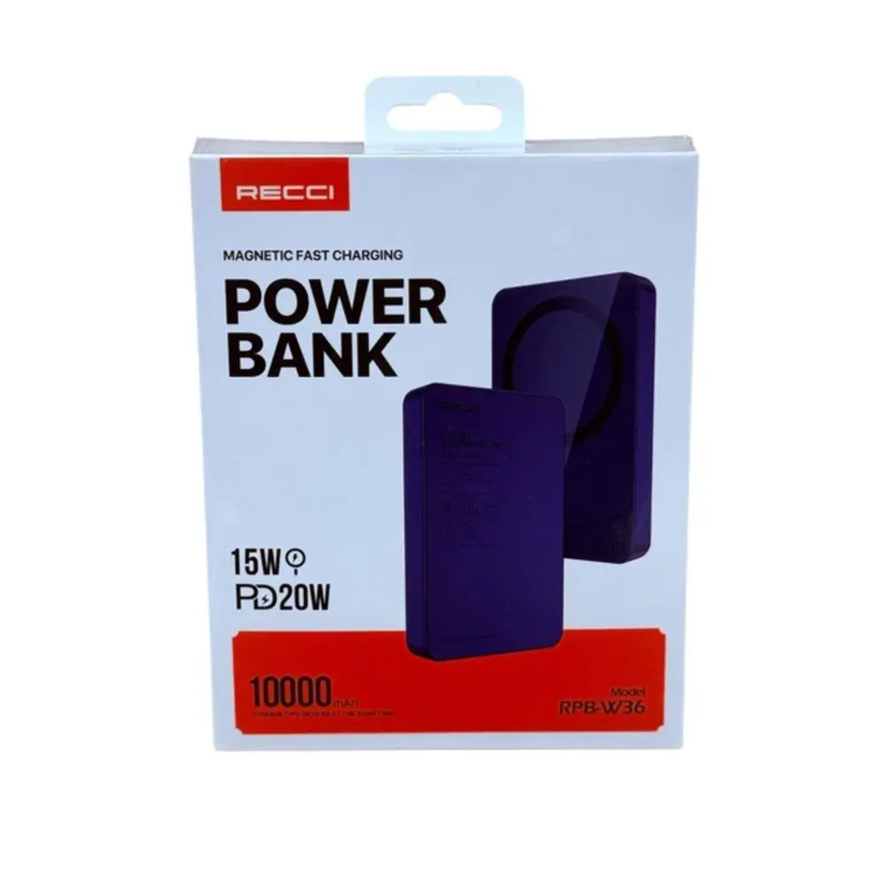 Xarici akkumulyator Recci magSafe Powerbank RPB-W36_LS 10000 mAh Blue