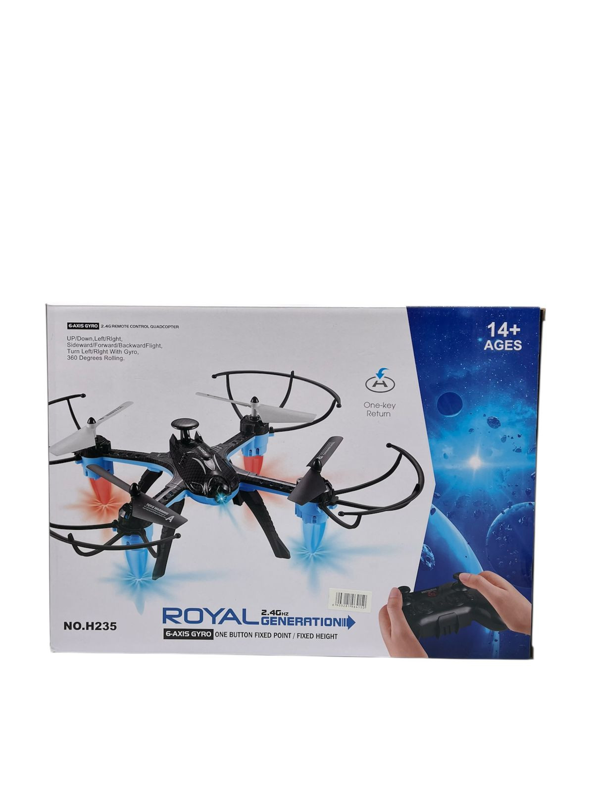 Kvadrokopter dron, qara/mavi, plastik, 14+ yaş