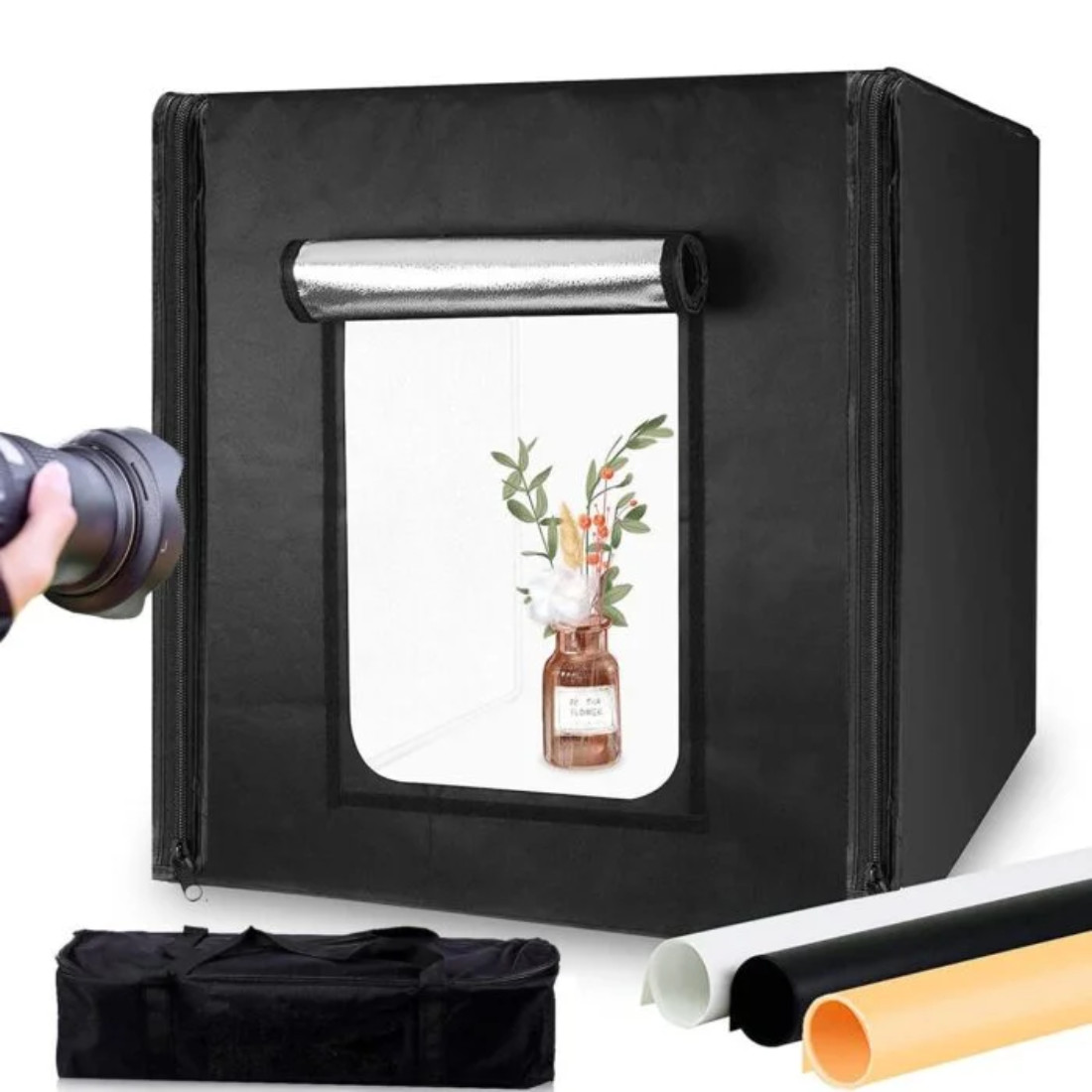 Obyekt çəkilişi üçün fotoboks IL-4386, 40x40 sm, daxili işıqlandırma ilə