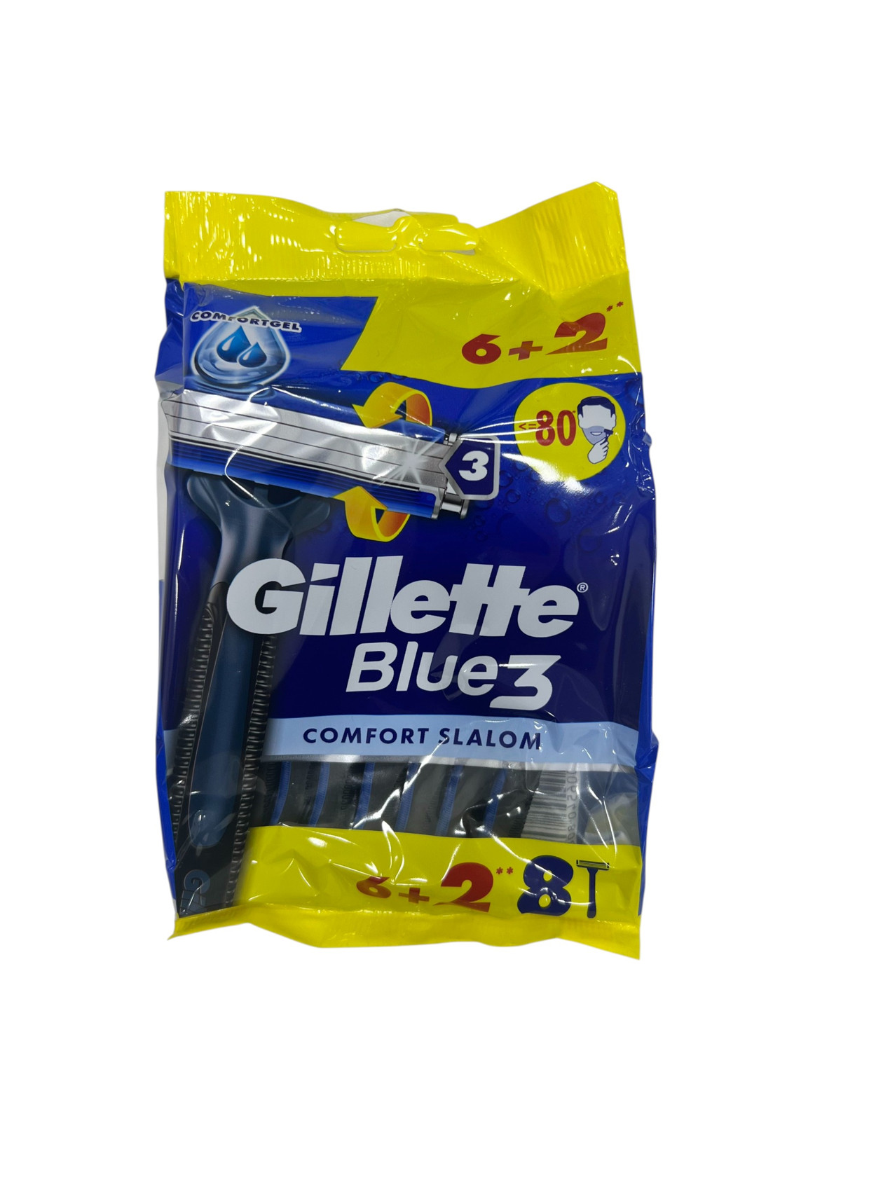 Birdəfəlik ülgüc dəsti Gillette Blue 3 Comfort Slalom, 8 əd