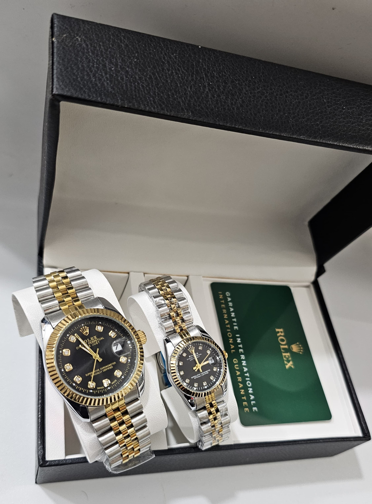 Qol saatları dəsti cütlüklər üçün EA4 No Brand Black/Silver/Gold