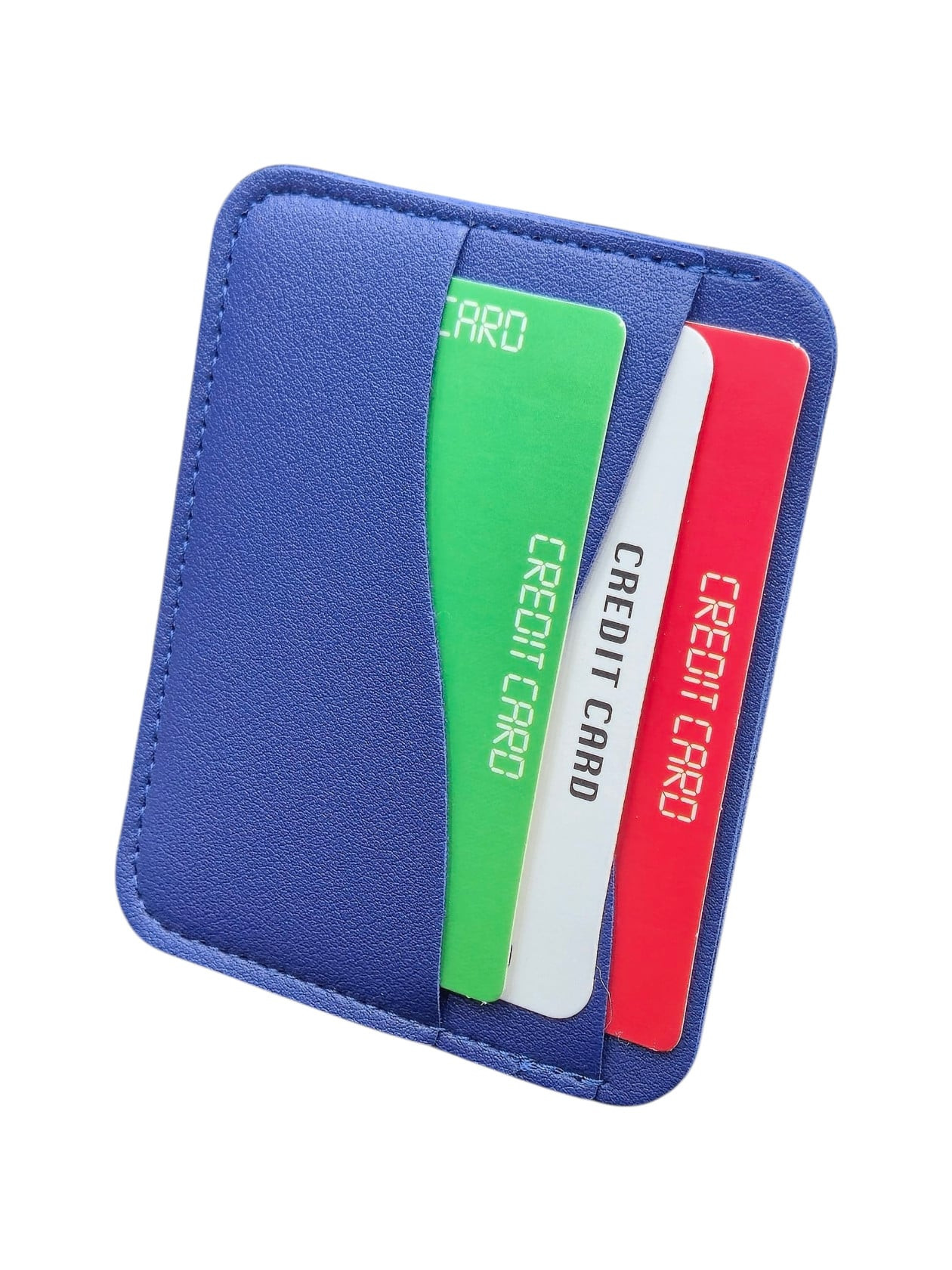Kredit kartları qabı unisex poliuretan, göy, 4 bölməli, 10x8 sm, Çin istehsalı - WCo_Cardholder_KB-312_Blue