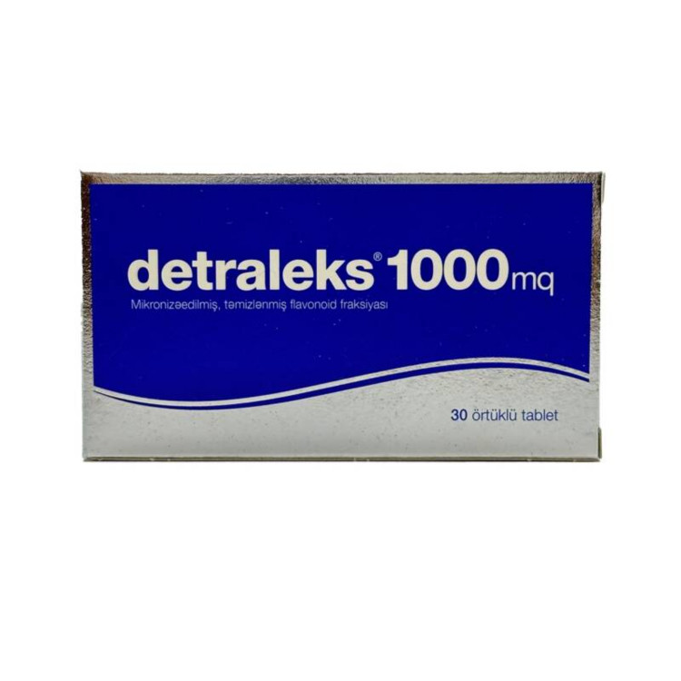 Ürək və qan-damar sistemi Detraleks örtüklü tabletlər 1000 mq, 30 əd - 111-23446