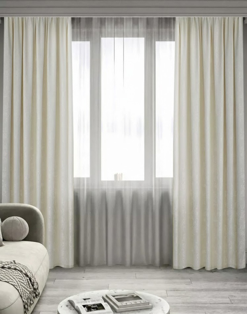 Qonaq və yataq otağı üçün pərdələr 10222099, bej, 150х295 sm x 2 əd