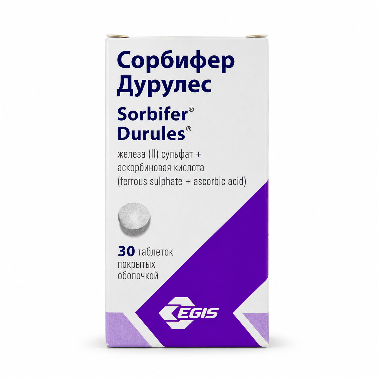 Bioloji aktiv və qida əlavəsi Sorbifer Durules 320/60 mq, 30 örtüklü tablet - 111-00437